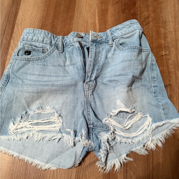 KanCan Pants - KanCan Light Blue Distressed Denim Shorts